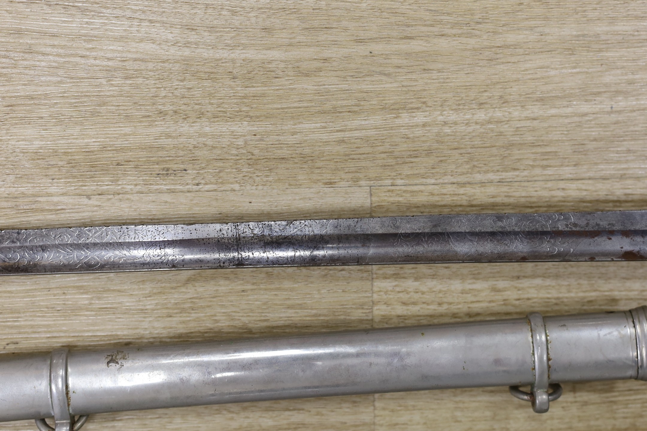 A Royal Artillery officers sword and a Hamburger Rogers & co. 1845 pattern officers sword. Both with scabbards